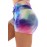 Multicolor High Waist Tie-dye Print Sports Shorts