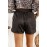 Black Satin Elastic Waist Casual Shorts