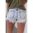 Sky Blue High Rise Acid Wash Jean Shorts